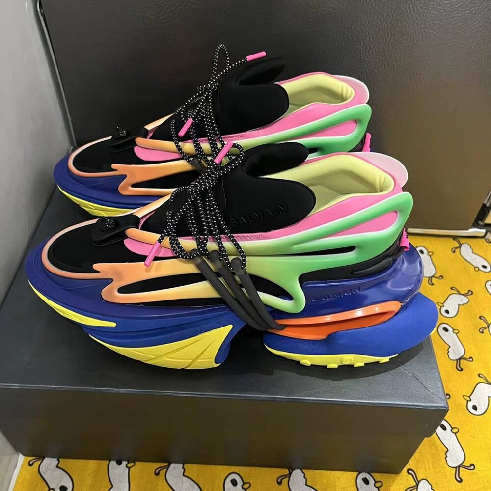 Balmain Unicorn Rainbow Neoprene Sneakers Gem